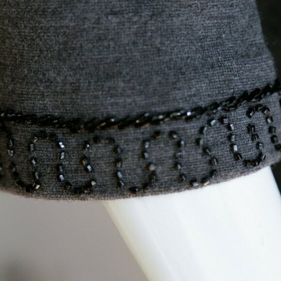 Vintage A line Wool Knit Beaded Floral Tunic  or Mini Dress XS/S - Picture 11 of 12